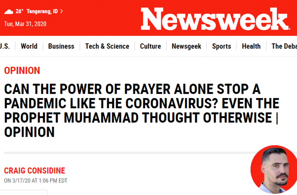 Newsweek puji cara Rasulullah tanggulangi wabah